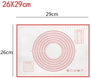 45X60cm Grote Siliconen Kneden Deeg Mat Bakken Mat Pizza Deeg Maker Gebak Keuken Gadgets Bakvormen Kneden Pad Accessoires 26x29cm rood