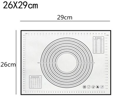 45X60cm Grote Siliconen Kneden Deeg Mat Bakken Mat Pizza Deeg Maker Gebak Keuken Gadgets Bakvormen Kneden Pad Accessoires 26x29cm zwart