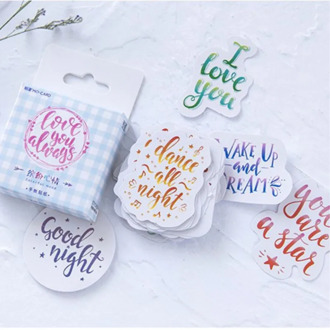 46 Pcs/box Blessings Decorative Washi Stickers Scrapbooking Stick Label DIY Diary Stationery Album Stickers