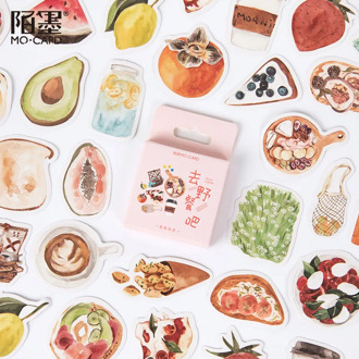 46 pcs/box go on a picnic Decorative Stationery food Stickers Scrapbooking DIY Diary Album Stick Lable