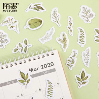 46 pcs/box Green plant leaves Decorative Stationery mini Stickers set Scrapbooking DIY Diary Album Stick Lable