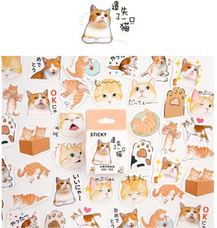46 pcs /Box Miss A Cat Washi Paper Adhesive Stickers Decoration Stickers