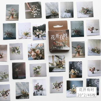 46 pcs/pack Times Flowers Bloom Decorative Stickers Adhesive Stickers DIY Decoration Diary Stationery Stickers