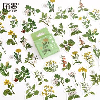 46 Stks/doos Bloem Sticker Scrapbooking Album Dagboek Label Diy Decoratief Papier Briefpapier Plant Stickers Leuke Schoolbenodigdheden