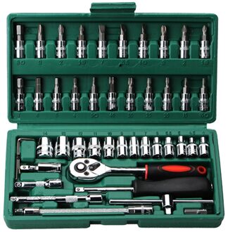 46Pcs Auto Reparatie Multifunctionele Sleutels Socket Combinatie Tool Van Wrench Set Reparatie Tools Drive Socket Ratel Set wrench
