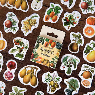 46Pcs Cute Fruits Stickers Kawaii Plant Avocado Orange Decor Stationery Stickers Paper Adhesive Sticker For Kids Diary Supplies