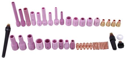 46Pcs Tig Lastoorts Stubby Gas Lens Voor WP9 WP20 Tig Terug Cap Collet Lichamen Spares Kit Duurzaam Praktische accessoires