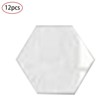 46X40X23Mm 12 Stuks 3D Zeshoekige Frame Stereoscopische Spiegel Muursticker Woonkamer Achtergrond Wanddecoratie zilver