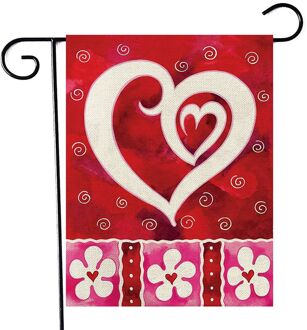47*32 Cm Happy Valentine  'S Dag Linnen Tuin Vlag Decoratieve Opknoping Ornament Indoor Outdoor Tuin Yard Decoratie A2