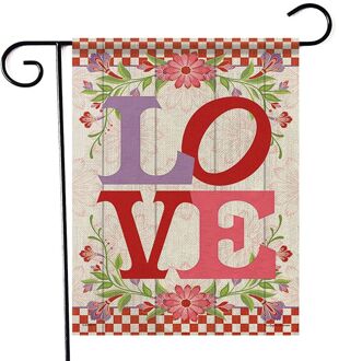47*32 Cm Happy Valentine  'S Dag Linnen Tuin Vlag Decoratieve Opknoping Ornament Indoor Outdoor Tuin Yard Decoratie A4