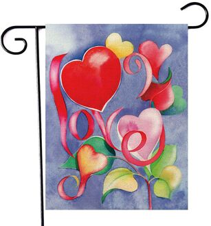47*32 Cm Happy Valentine  'S Dag Linnen Tuin Vlag Decoratieve Opknoping Ornament Indoor Outdoor Tuin Yard Decoratie A8