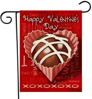 47*32 Cm Happy Valentine  'S Dag Linnen Tuin Vlag Decoratieve Opknoping Ornament Indoor Outdoor Tuin Yard Decoratie A9