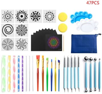 47/41/40//35/33/28/25/16 Stks/set Mandala Puntjes Gereedschap Voor schilderen Rock Steen Pen Stencil Template Kit 22