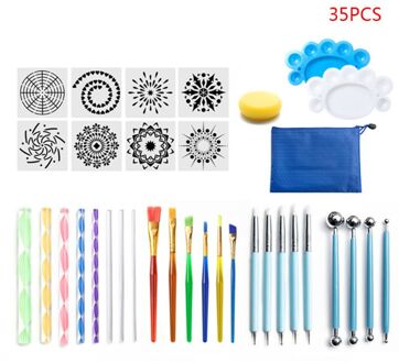 47/41/40//35/33/28/25/16 Stks/set Mandala Puntjes Gereedschap Voor schilderen Rock Steen Pen Stencil Template Kit 23