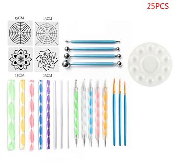 47/41/40//35/33/28/25/16 Stks/set Mandala Puntjes Gereedschap Voor schilderen Rock Steen Pen Stencil Template Kit 24