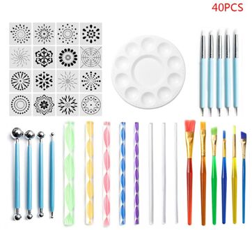 47/41/40//35/33/28/25/16 Stks/set Mandala Puntjes Gereedschap Voor schilderen Rock Steen Pen Stencil Template Kit 27