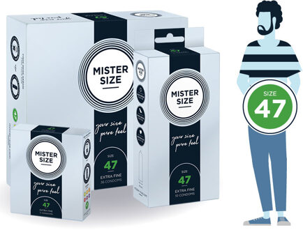 47 - Smallere Condooms Ultradun 12 stuks (4x3) Transparant - 47 (omtrek tot 10 cm)