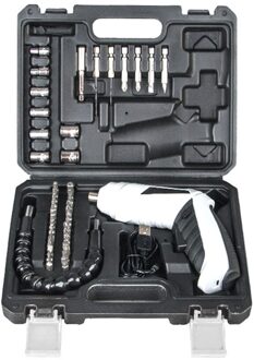 47 Stks/set Accuschroevendraaier Elektrische Multifunctionele Krachtige Boor Batterij-aangedreven Schroevendraaier Huishoudelijke Diy Power Tools Set