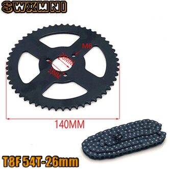 47cc 49cc T8F Chain 136 Links En 38 54 74 Tanden Keten Plaat Tandwiel Voor Mini Moto Atv quad 2 Takt Motor Onderdelen T8F 54T-26mm reeks