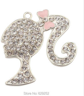 48*46Mm Kinderen Sieraden Alloy Meisje Hanger Roze Strik Voor Diy Chunky Ketting Hanger 10stk zwart Bow