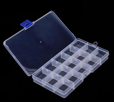 48-Compartiment Plastic Opbergdoos Transparante Pp Vissen Lokken Container Visgerei Comestic Make Organizer 15 Grids