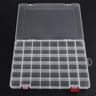48-Compartiment Plastic Opbergdoos Transparante Pp Vissen Lokken Container Visgerei Comestic Make Organizer 48 Grids