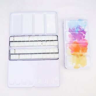 48 Grids Kleur Palet Schilderij Opslag Ijzeren Blikken Verf Lade Box Voor Aquarel/Olie/Acryl Verf color48tin-48halfpan