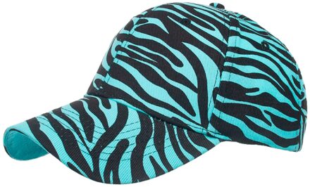 #48 Hoeden Baseball Cap Unisex Mannen Sport Cap Vrouwen Animal Zebra Patroon Zonnehoed Verstelbare Baseball Cap Hip hop Hoed Gorro blauw