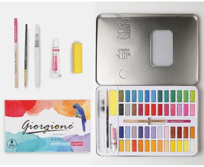 48 Kleuren Solid Aquarel Set Basic Neon Glitter Aquarel Pigment 7Pcs Kit Voor Tekening Art Verf Levert Diy Art levert 7stk reeks roze