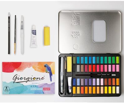 48 Kleuren Solid Aquarel Set Basic Neon Glitter Aquarel Pigment 7Pcs Kit Voor Tekening Art Verf Levert Diy Art levert 7stk reeks zwart