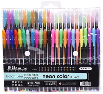 48 Kleuren Voor Aquarel Gel Pen Set Kantoor School Vullingen Markers Vervangen Effect Beste Voor Kleurboeken Manga Comic Kalligrafie