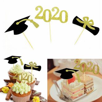 48 Pcs Verjaardag Afstuderen Diploma Taart Decoratie Feestartikelen Booth Card Insert Props