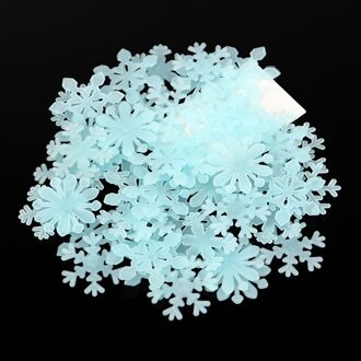 48 stks/set Kleurrijke Lichtgevende Thuis Sneeuwvlok Muursticker Glow In The Dark Decal voor Kids Baby Kamers Fluorescerende Stickers Decor Blauw