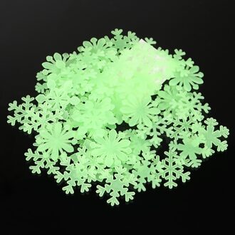 48 stks/set Kleurrijke Lichtgevende Thuis Sneeuwvlok Muursticker Glow In The Dark Decal voor Kids Baby Kamers Fluorescerende Stickers Decor Groen