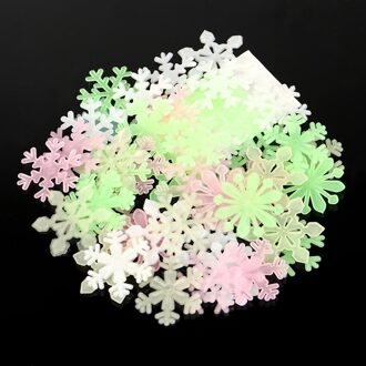 48 stks/set Kleurrijke Lichtgevende Thuis Sneeuwvlok Muursticker Glow In The Dark Decal voor Kids Baby Kamers Fluorescerende Stickers Decor Multi