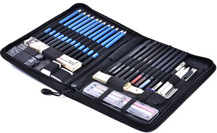 48 Stks/set Professionele Schets Tekening Potloden Kit Met Graphite Houtskool Pen QJY99