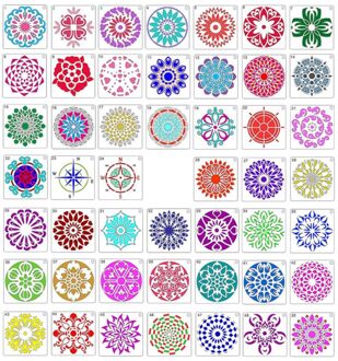 48 Stuks Mandala Stencils Mandala Schilderen Templates Voor Diy Schilderen Art Projecten Hout Glas Stof Metalen Wanden
