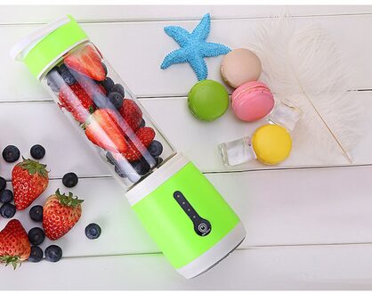 480 Ml Multifunctionele Usb Elektrische Juicer Cup Fruit Extractor 6 Blades Milkshake Gezonde Mode Sport Handheld Persoonlijke Blender geel groen