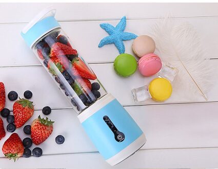 480 Ml Multifunctionele Usb Elektrische Juicer Cup Fruit Extractor 6 Blades Milkshake Gezonde Mode Sport Handheld Persoonlijke Blender vlinder blauw