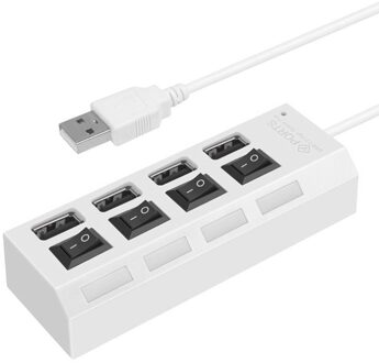 480Mbps Adapter Splitter Usb Hub Usb 2.0 Netsnoer High Speed Meerdere Expander Voor Kantoor Zorgzame Computer Benodigdheden 4 Port-wit