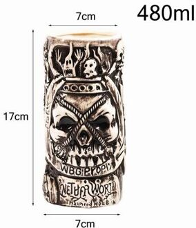 480ml Hawaii Tiki Mokken Cocktail Beker Bier Mok Wijn Mok Keramische Pasen Islander Bar Gereedschap Piraten van de caribbean