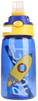 480Ml Kinderen Water Cup Creatieve Cartoon Baby Voeden Bekers Met Rietjes Lekvrij Water Flessen Outdoor Draagbare Kinderen Cups Blauw
