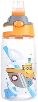 480Ml Kinderen Water Cup Creatieve Cartoon Baby Voeden Bekers Met Rietjes Lekvrij Water Flessen Outdoor Draagbare Kinderen Cups geel