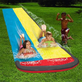 480X145Cm Kinderen Dubbele Surf Glijbaan Outdoor Tuin Racing Gazon Water Slide Spray Zomer Water Games Speelgoed rodelen Aquatiqu