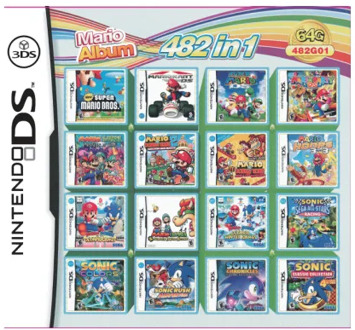 482 Games in 1 NDS Game Pack Card Mario Album Video Game Cartridge Console Card Compilation for DS 2DS 3DS New3DS XL