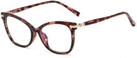 48243 TR90 Anti Blauw Licht Brilmonturen Cat Eye Diamond Vrouwen Optische Mode Computer Bril C2Amber
