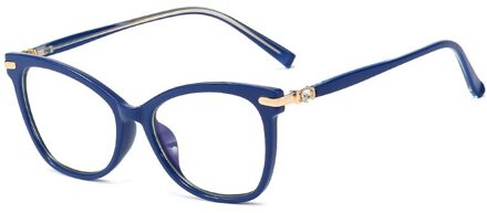 48243 TR90 Anti Blauw Licht Brilmonturen Cat Eye Diamond Vrouwen Optische Mode Computer Bril C3Blue