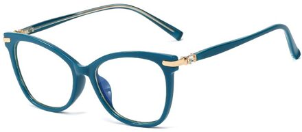 48243 TR90 Anti Blauw Licht Brilmonturen Cat Eye Diamond Vrouwen Optische Mode Computer Bril C5Green