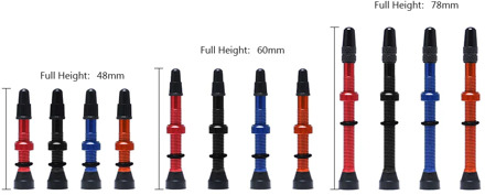 48mm/60mm/78mm 2 Pcs/set Bike Tire Air Valve Bike Tubeless Wheel Valve Kit Copper Core Alloy Stem Rubber Base