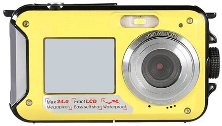 48MP Onderwater Waterdichte Digitale Camera Dual Screen Video Camcorder Punt En Scheuten Voor Snorkelen Zwemmen Surfen Drifting geel